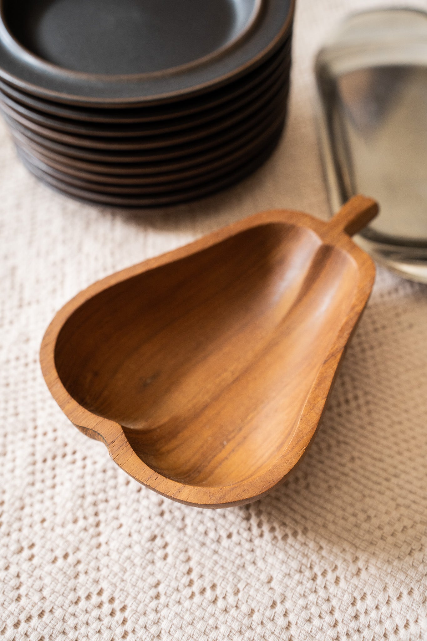 Houten schaaltje appel & peer
