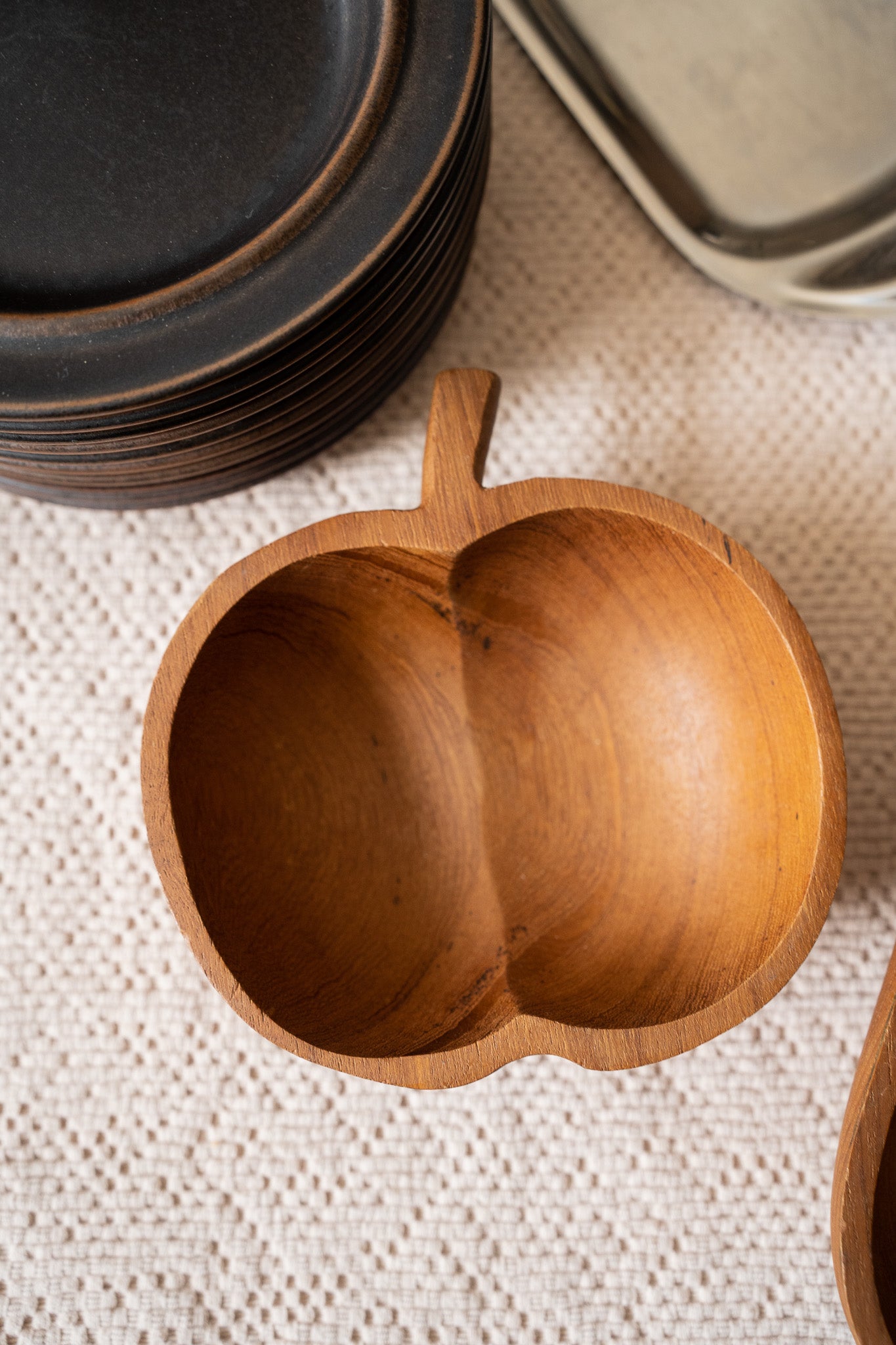 Houten schaaltje appel & peer