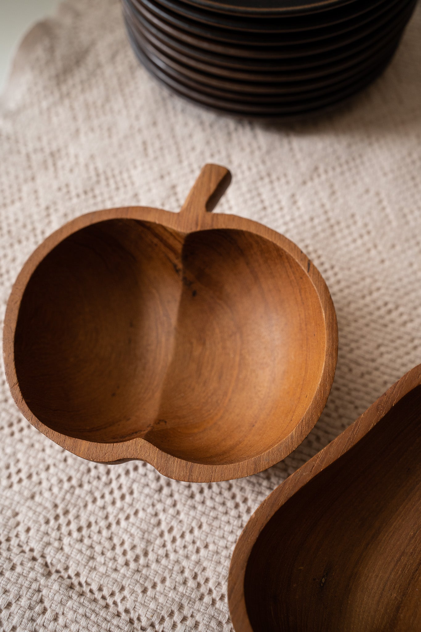 Houten schaaltje appel & peer