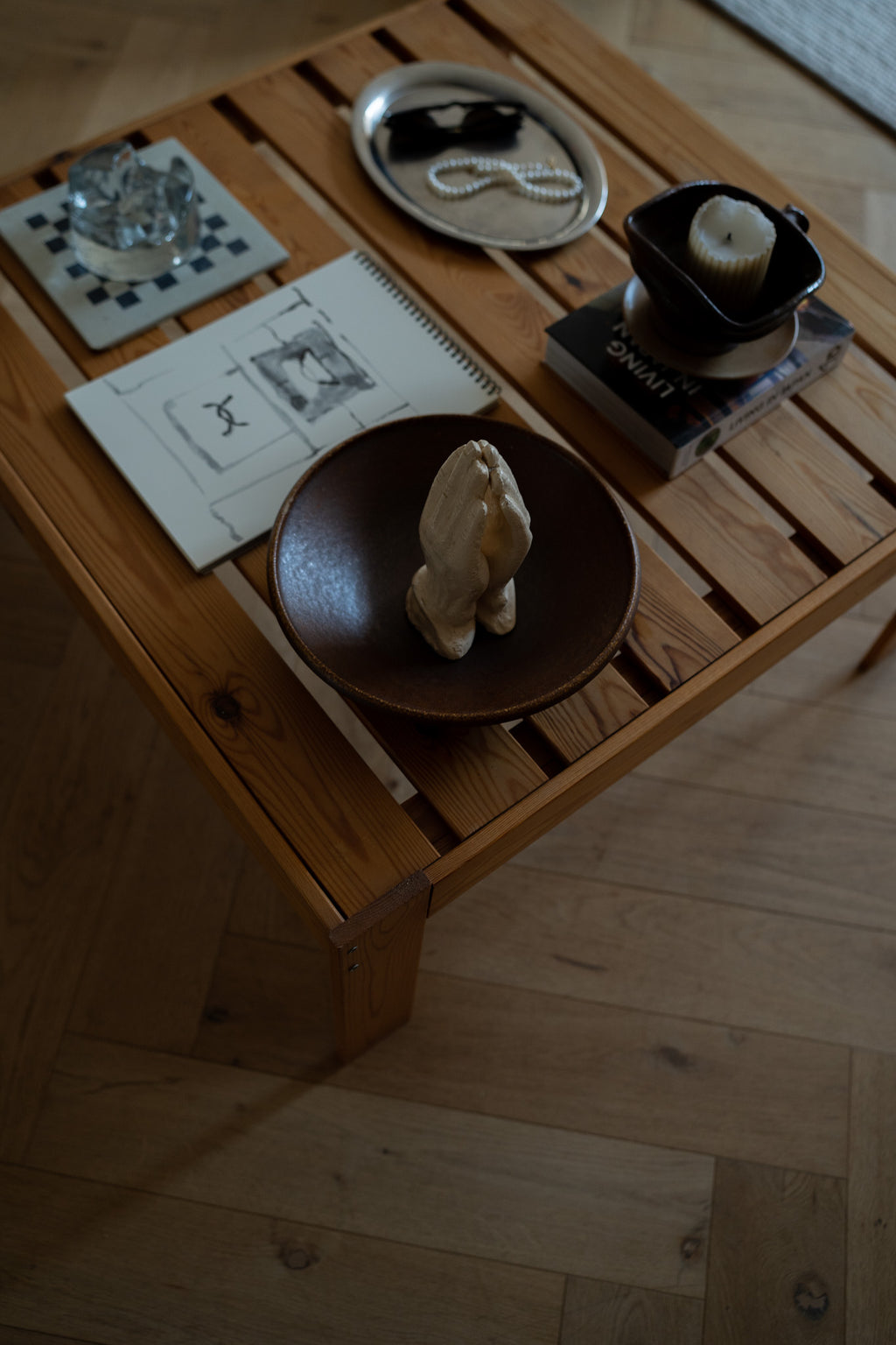 Vintage Grenen Salontafel 1970s