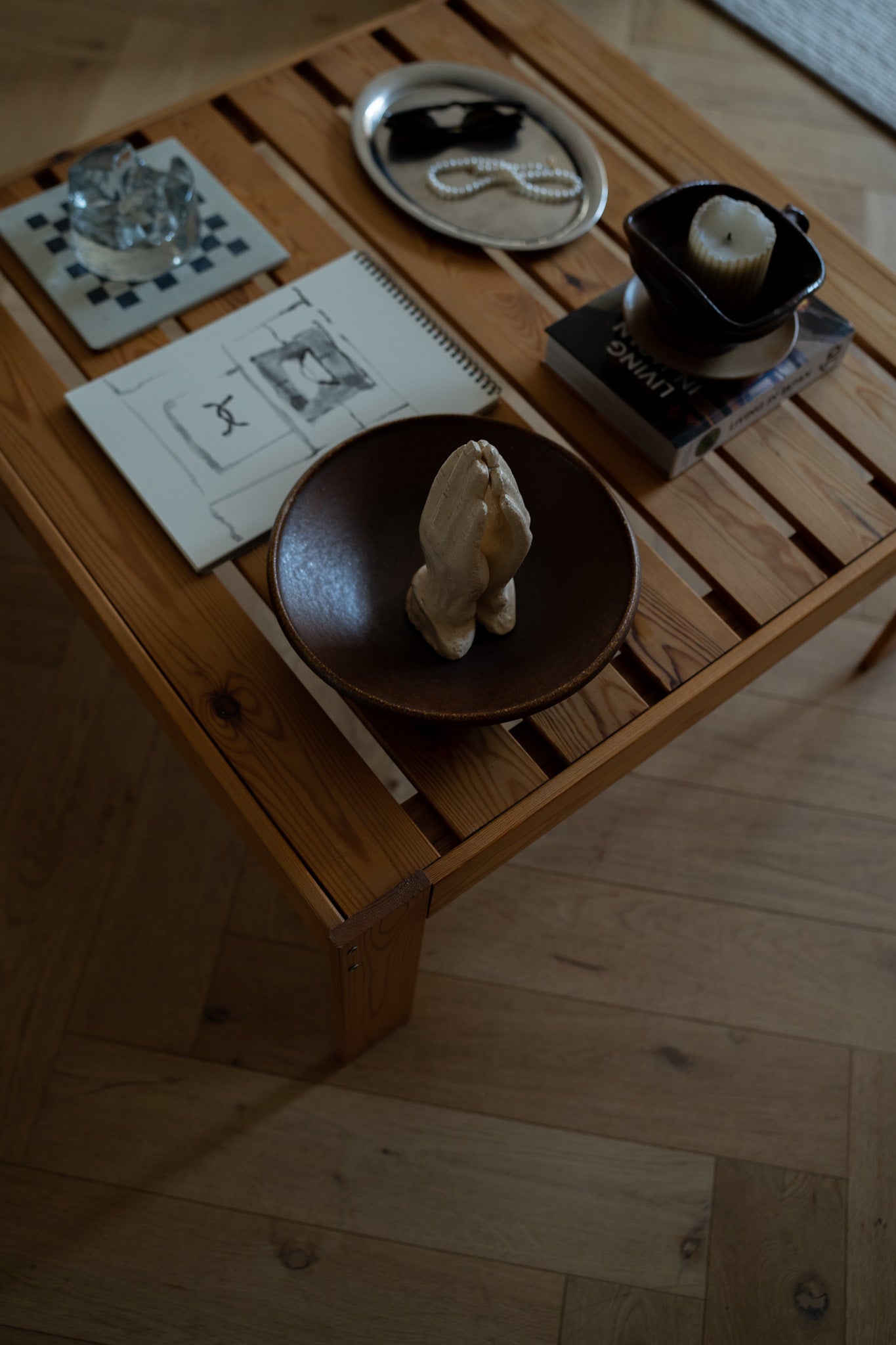 Vintage Grenen Salontafel 1970s
