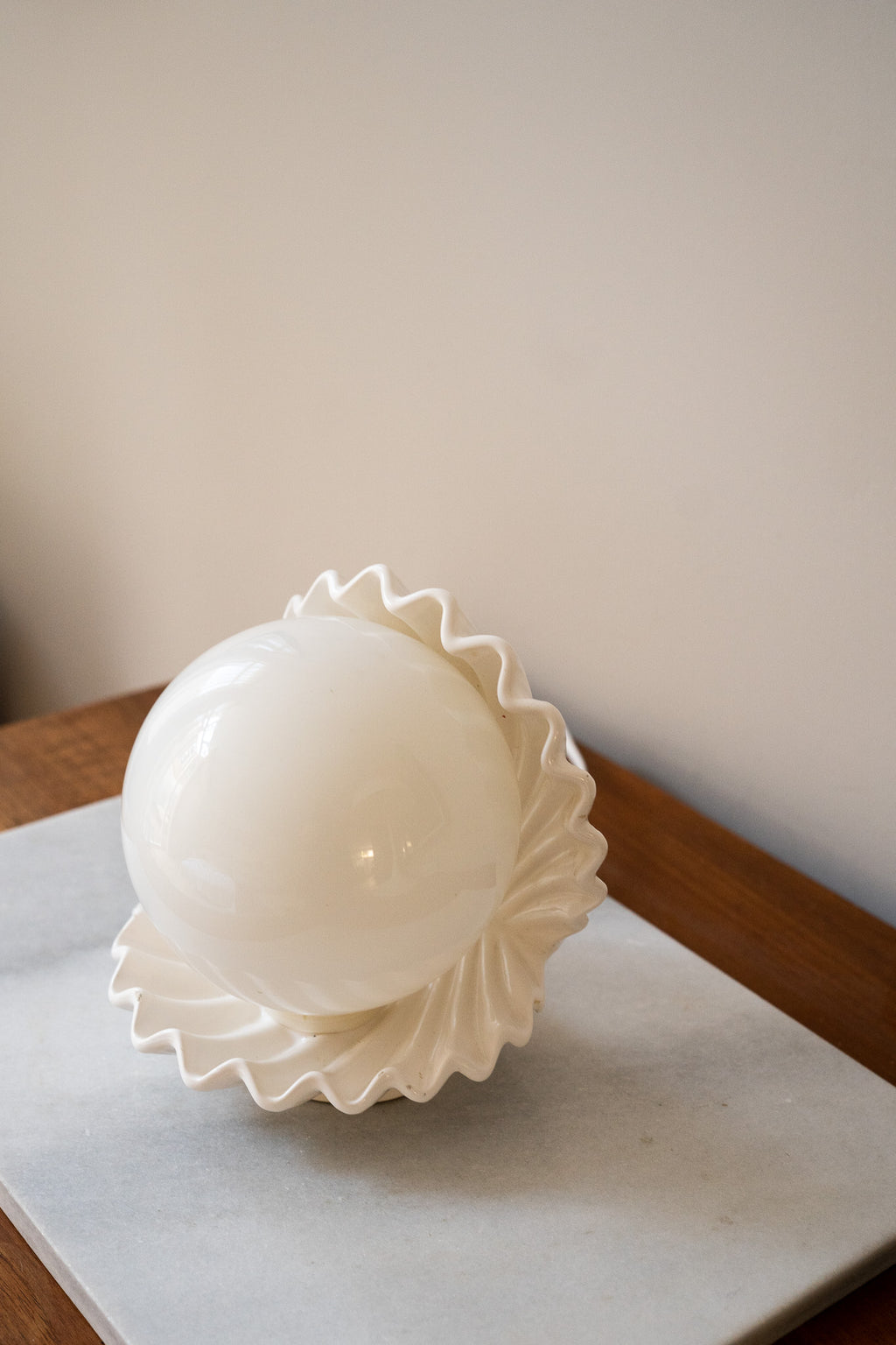 Vintage keramische schelplamp