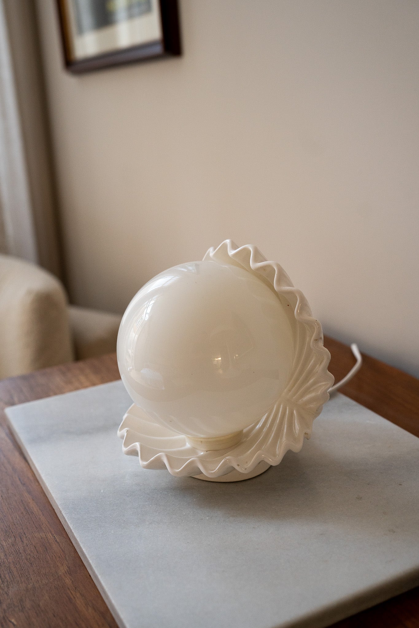 Vintage keramische schelplamp
