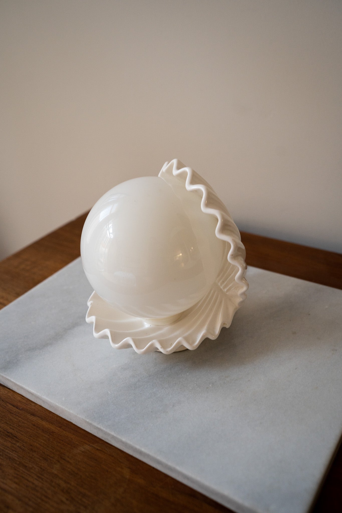 Vintage keramische schelplamp
