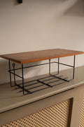 Vintage Midcentury Wandrekje Staal Teak Fineer