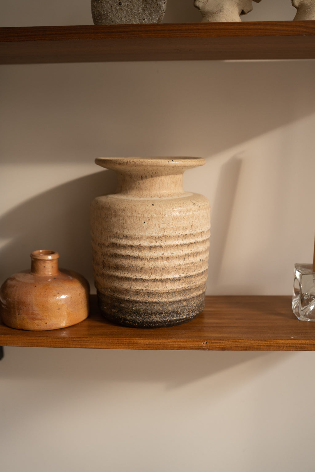 Grote beige/ bruine vaas