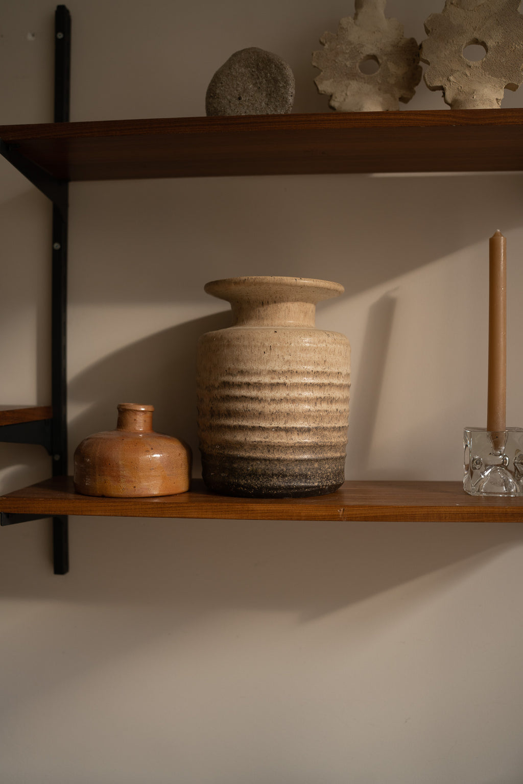 Grote beige/ bruine vaas