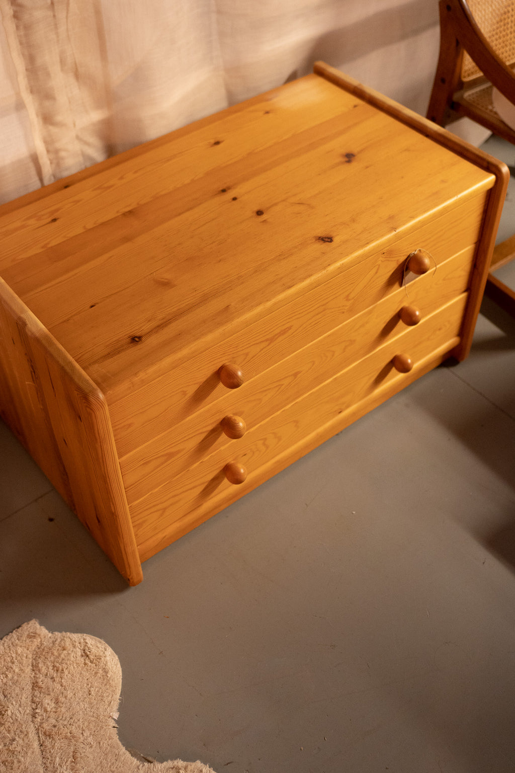 Vintage grenen ladekast