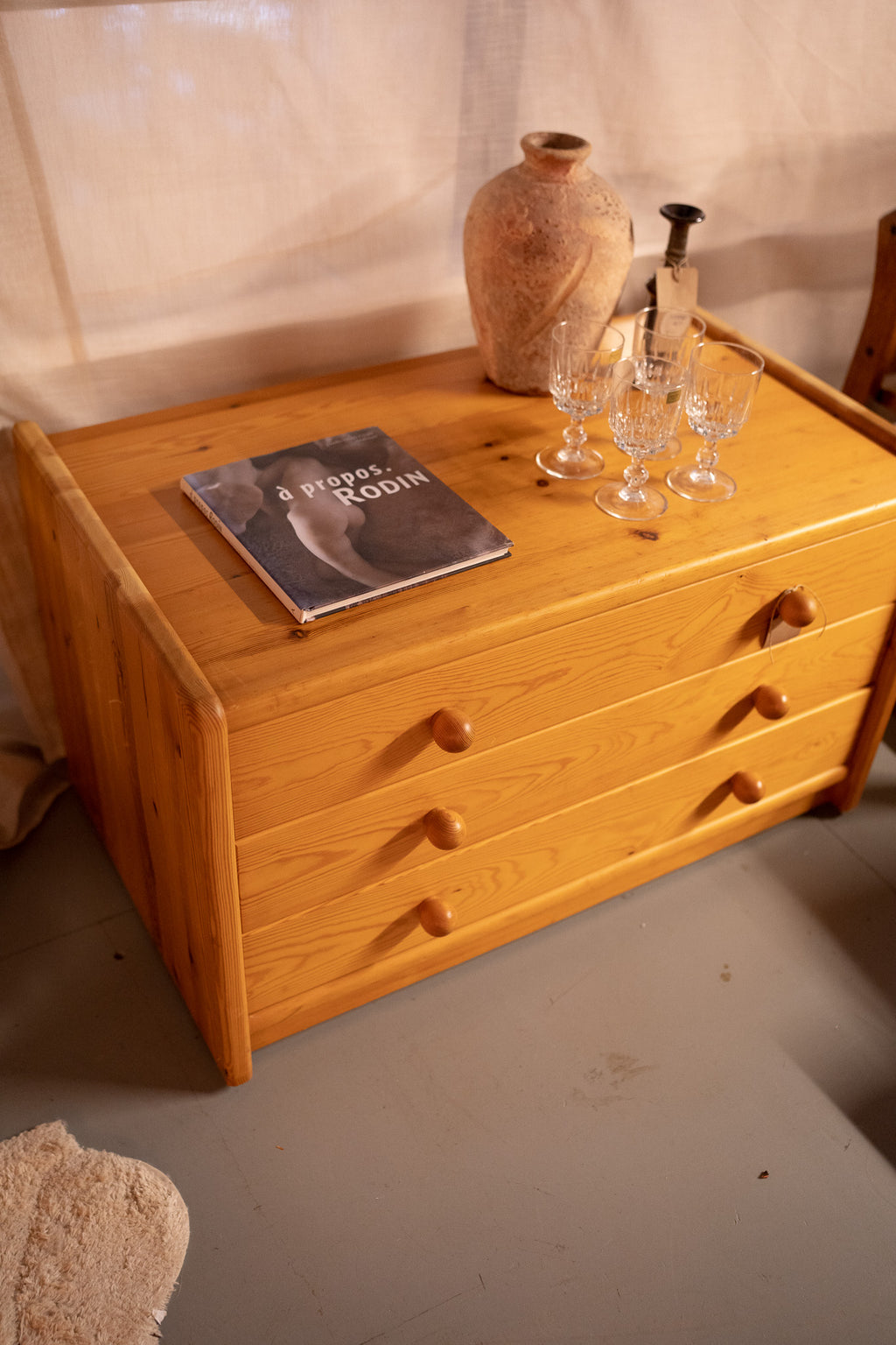 Vintage grenen ladekast