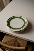 Set van 4 borden met groene rand