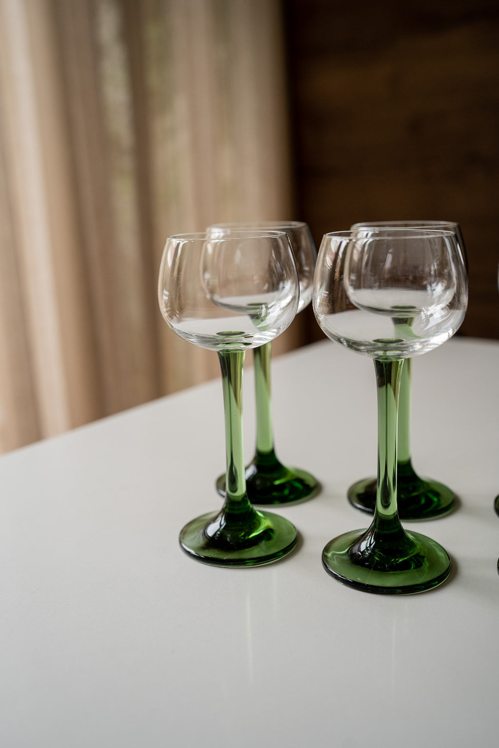 6 groene wijnglazen Luminarc