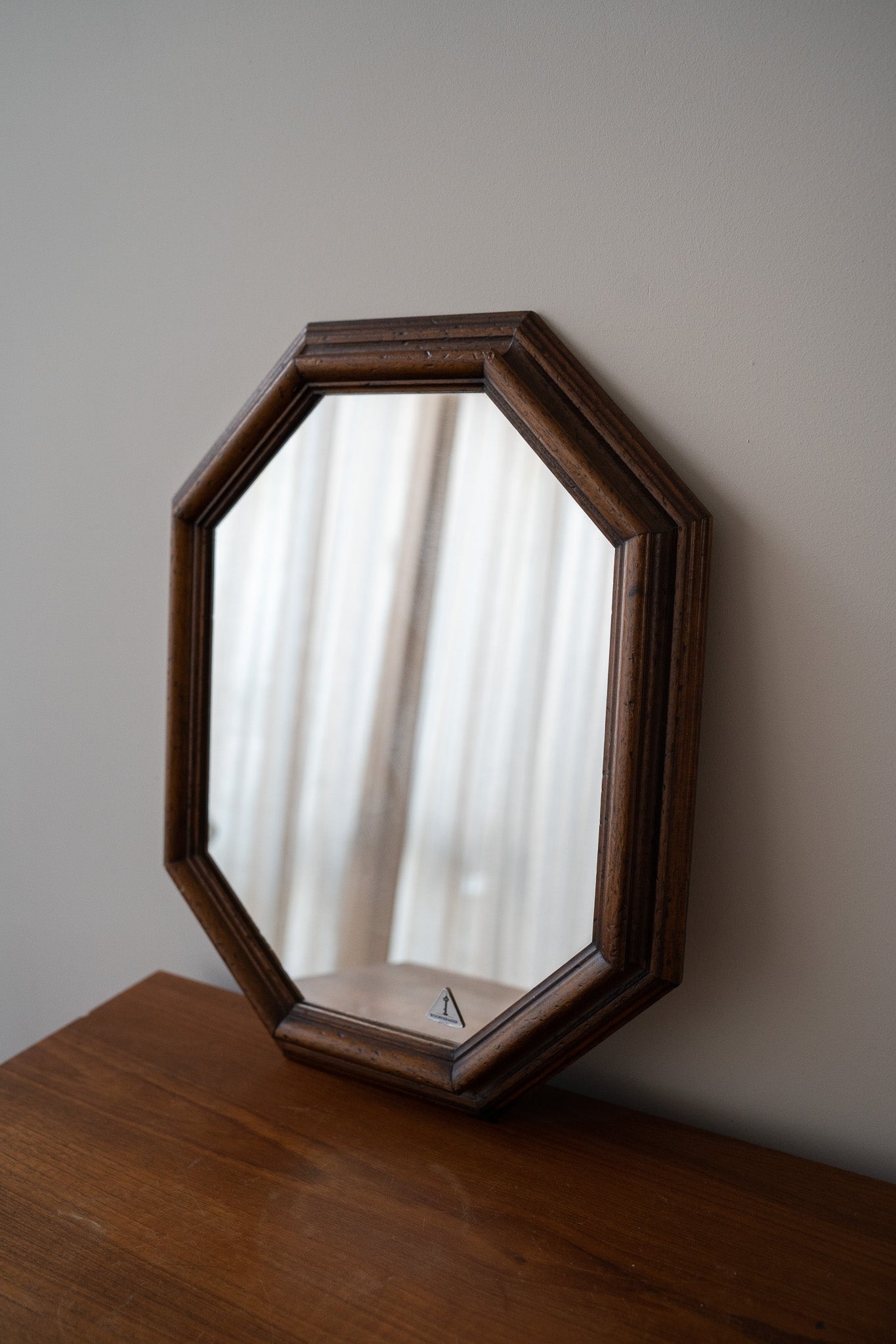 Houten jaren 70 spiegel