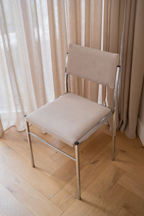 4 Vintage chroom eetkamerstoelen 1980’s