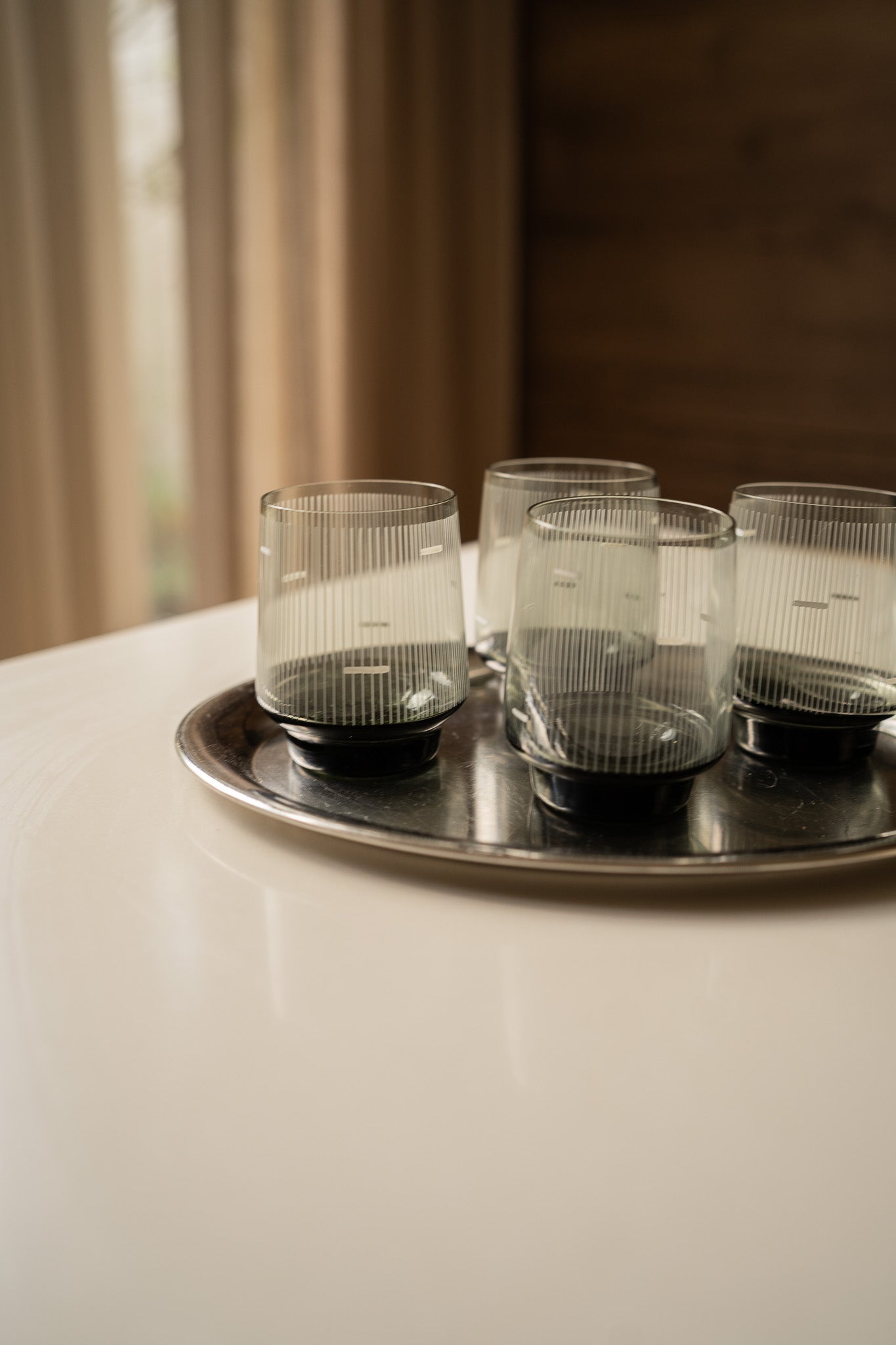 Set van 4 waterglazen rookglas