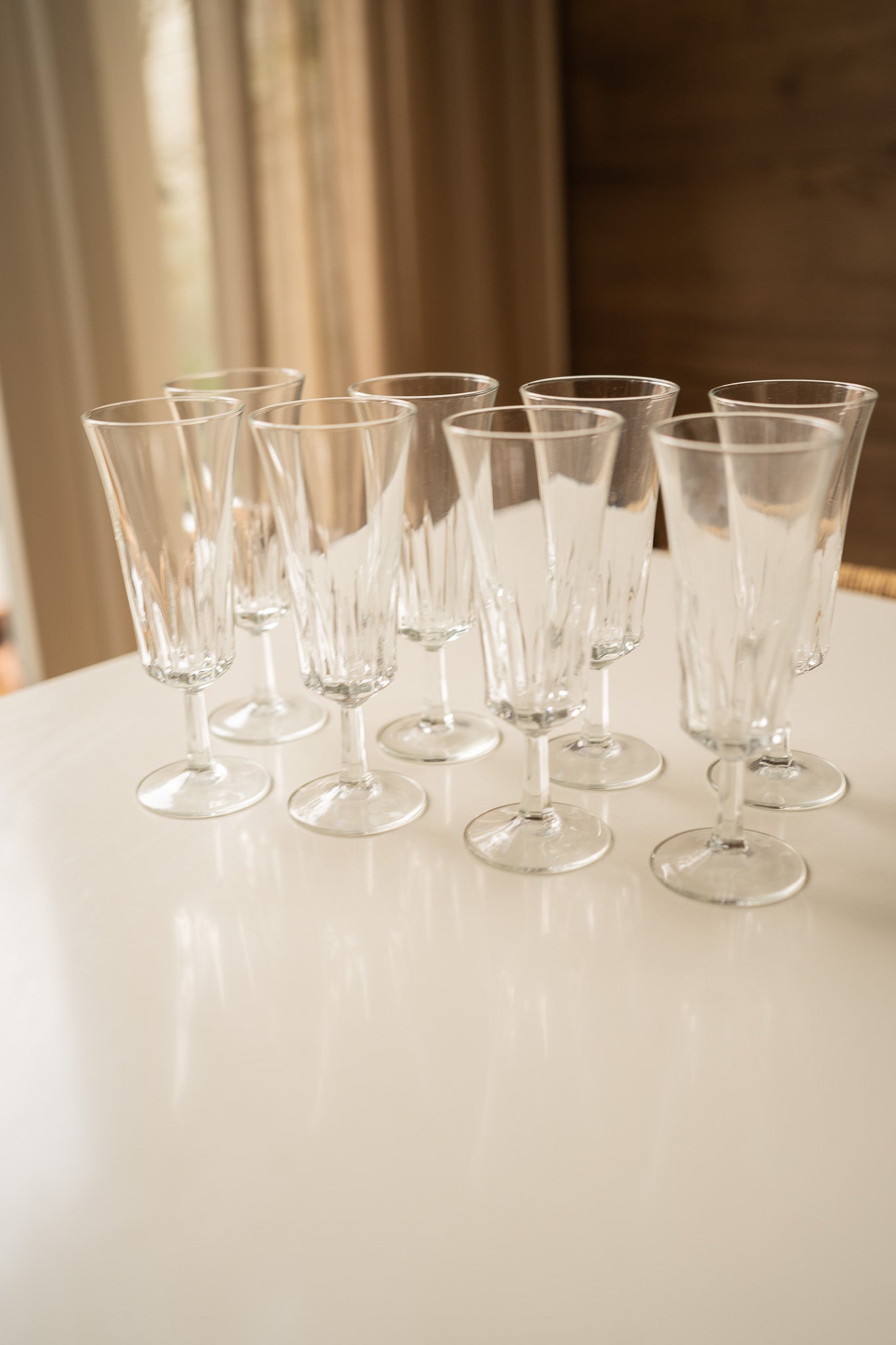 Set van 8 champagne flutes