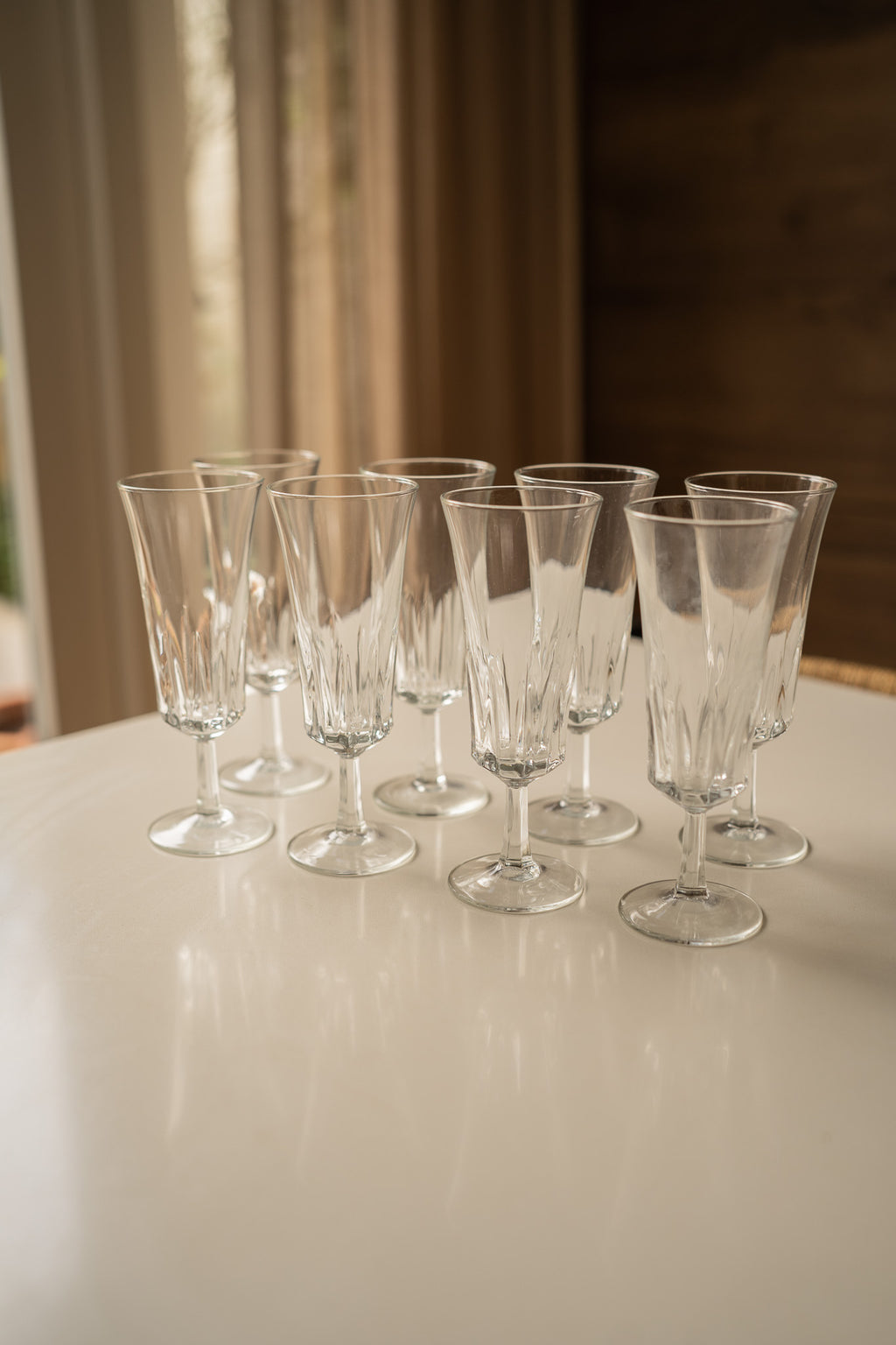 Set van 8 champagne flutes