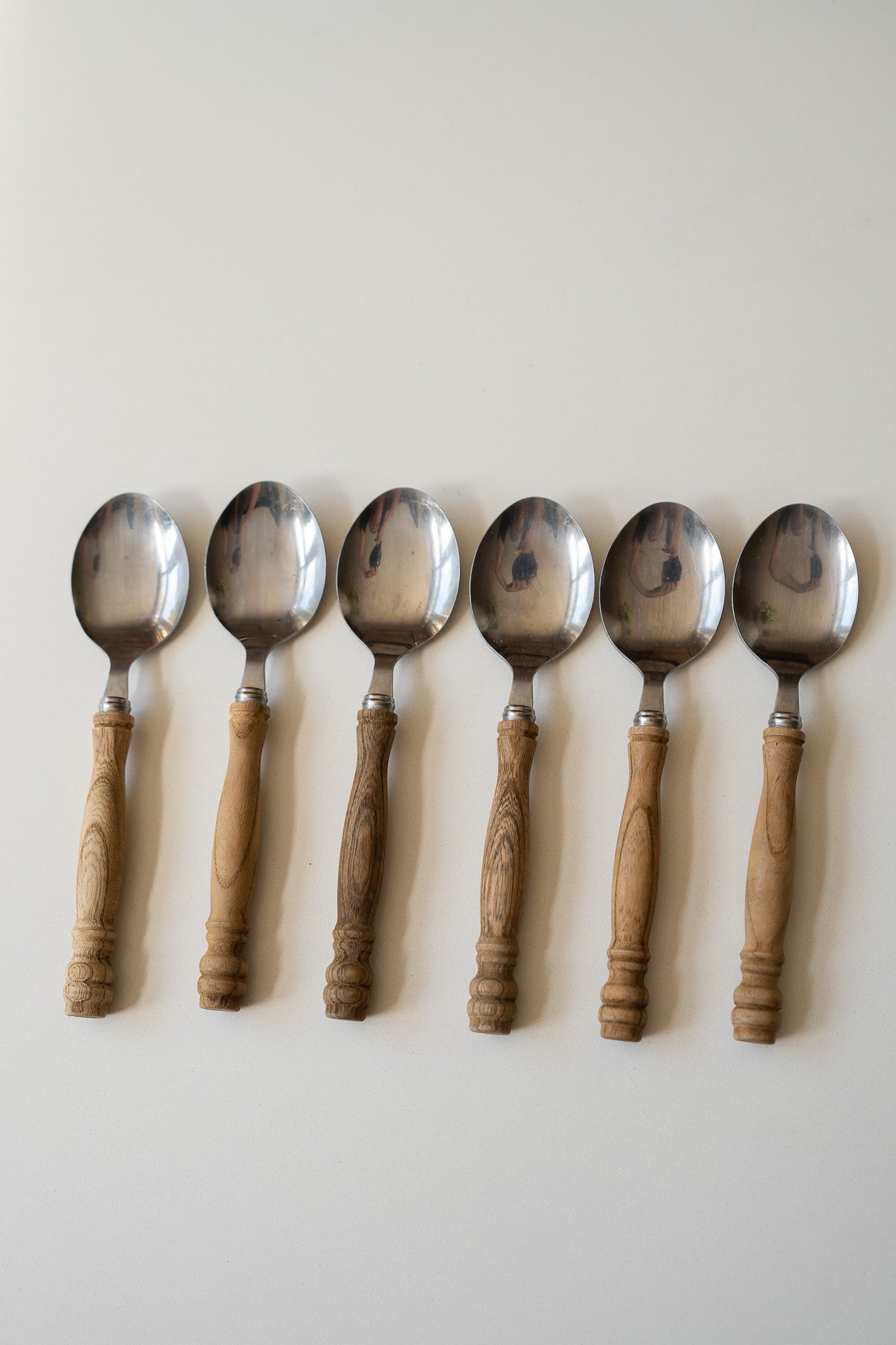 Vintage houten bestek 18 delig