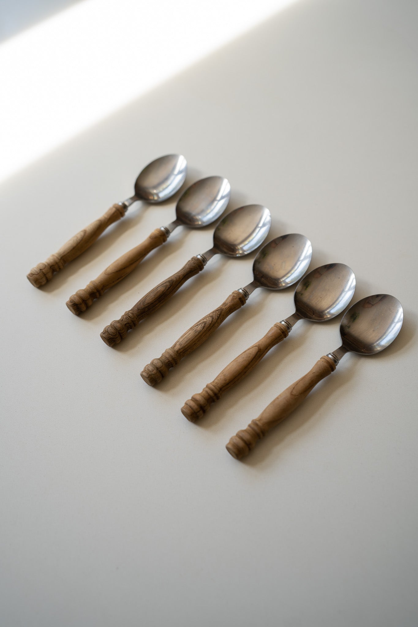 Vintage houten bestek 18 delig