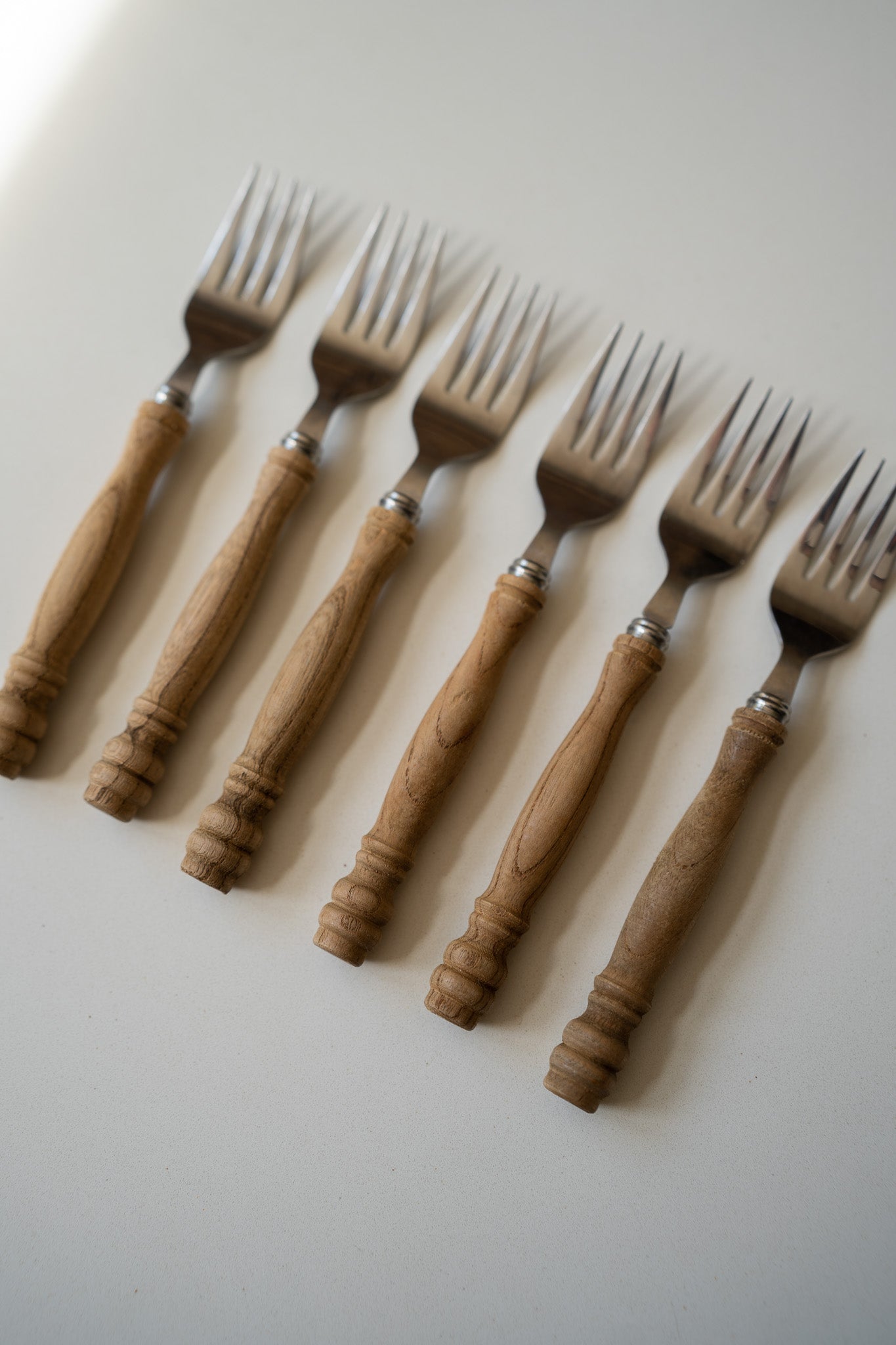 Vintage houten bestek 18 delig