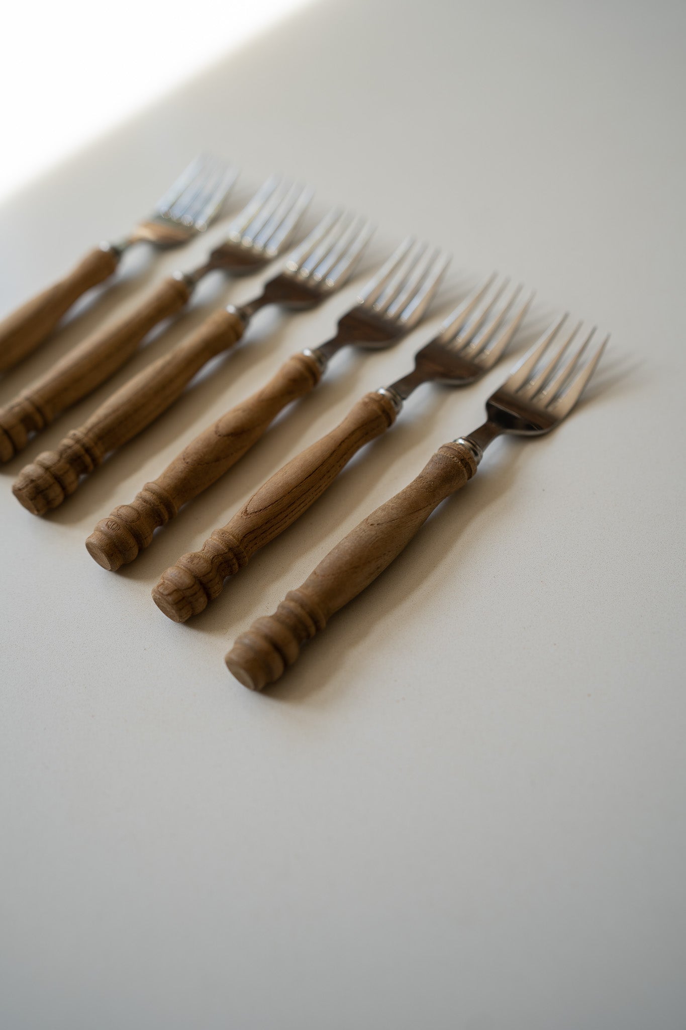 Vintage houten bestek 18 delig