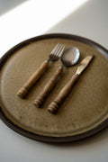 Vintage houten bestek 18 delig