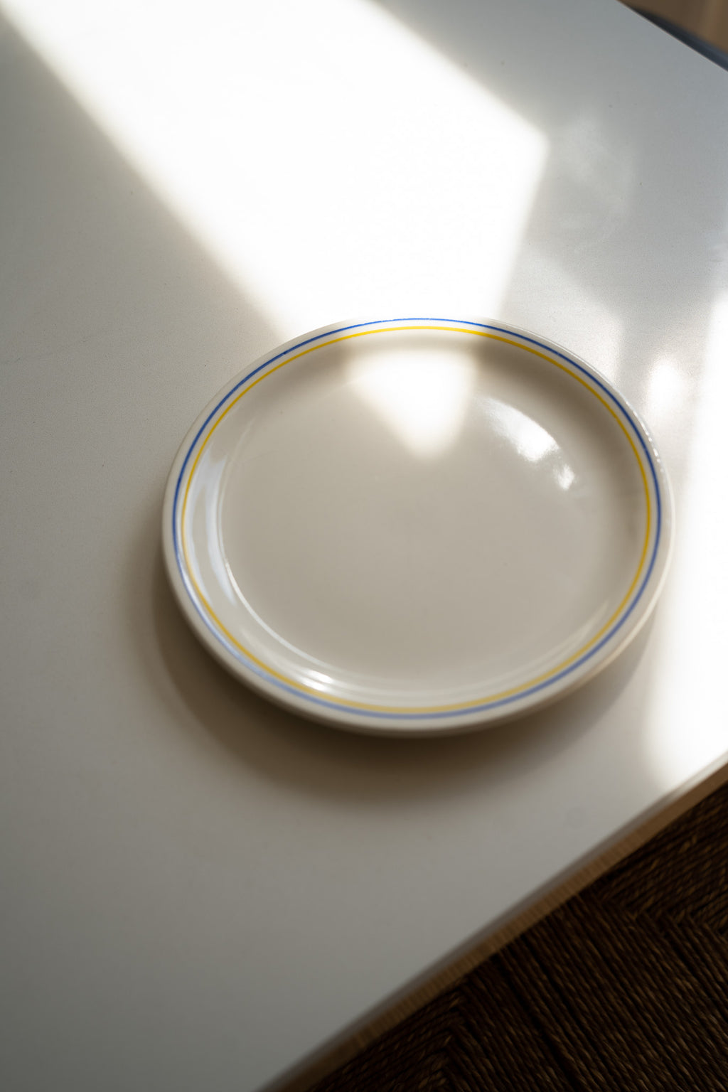 Set van 6 ontbijtbordjes geel/blauw