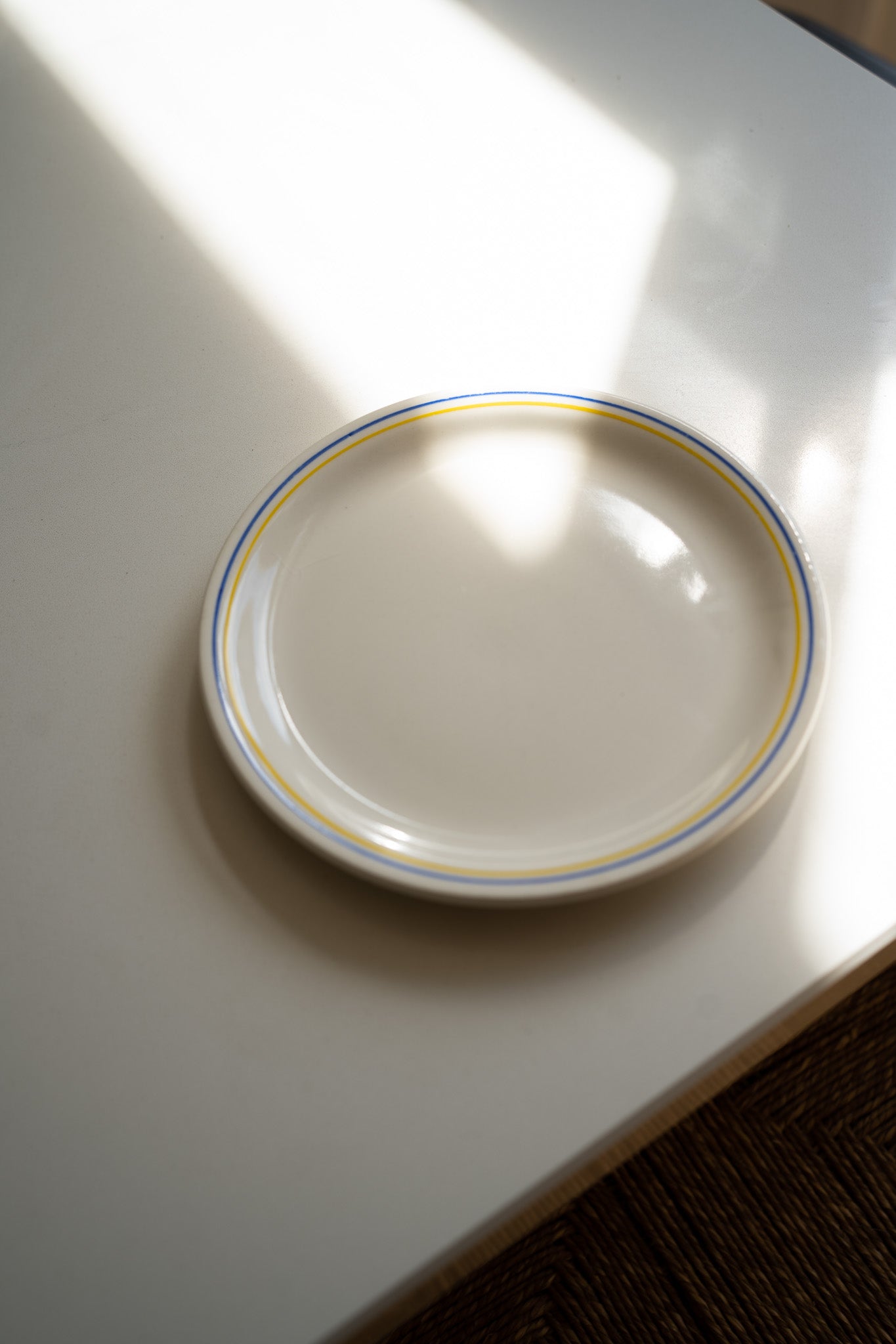 Set van 6 ontbijtbordjes geel/blauw
