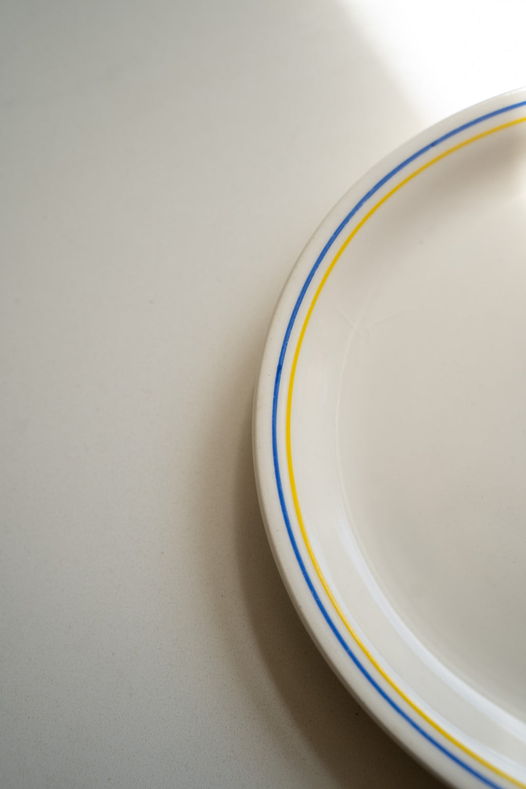Set van 6 ontbijtbordjes geel/blauw