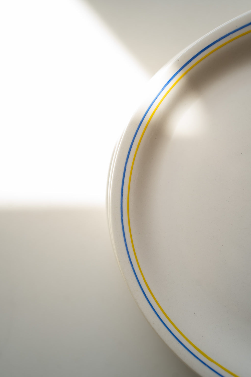Set van 6 ontbijtbordjes geel/blauw
