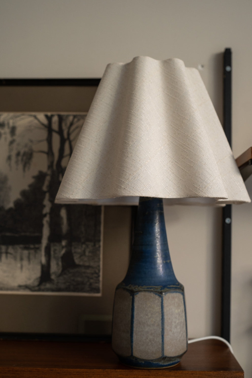 Deense keramieken tafellamp blauw