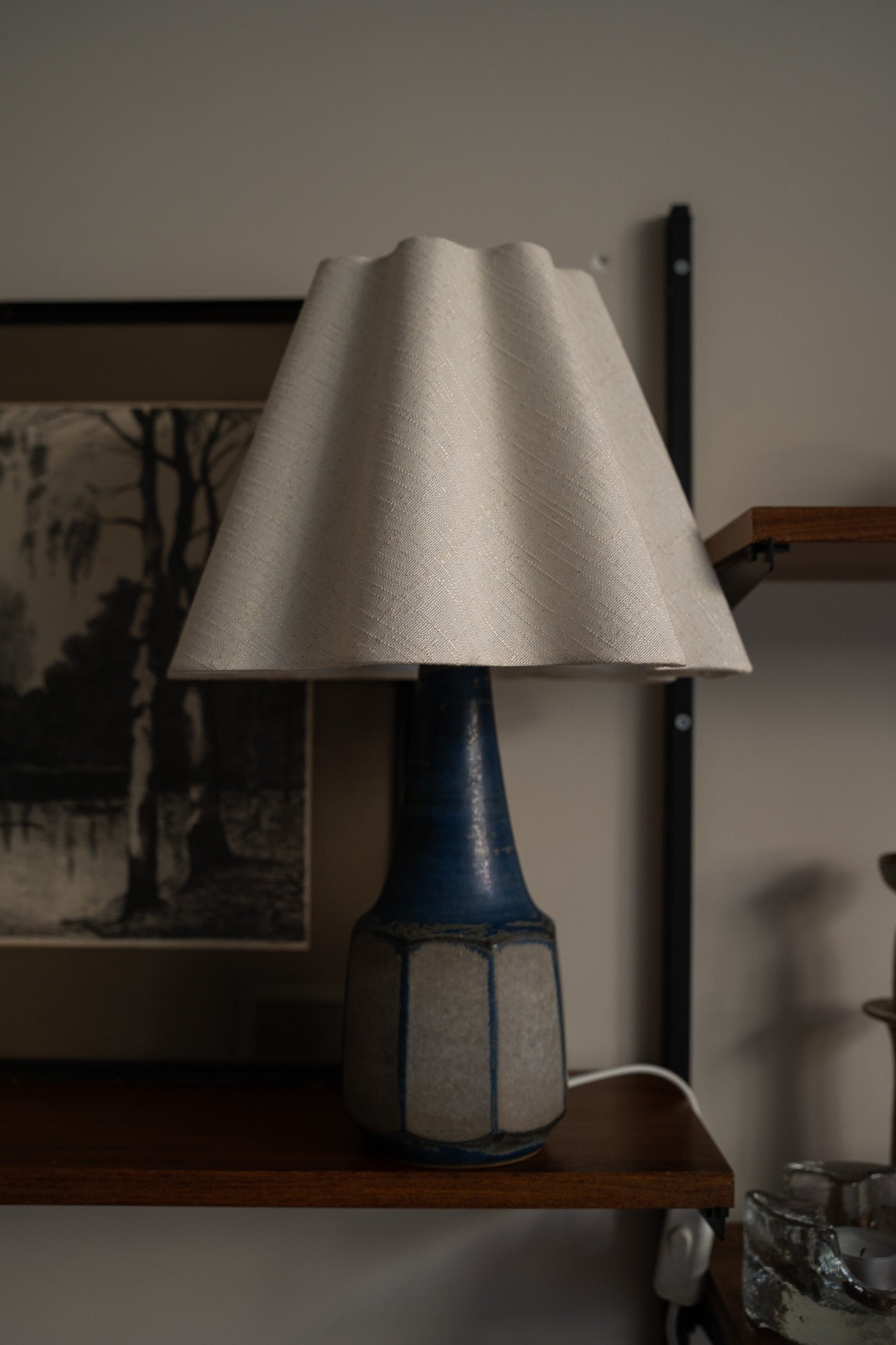 Deense keramieken tafellamp blauw