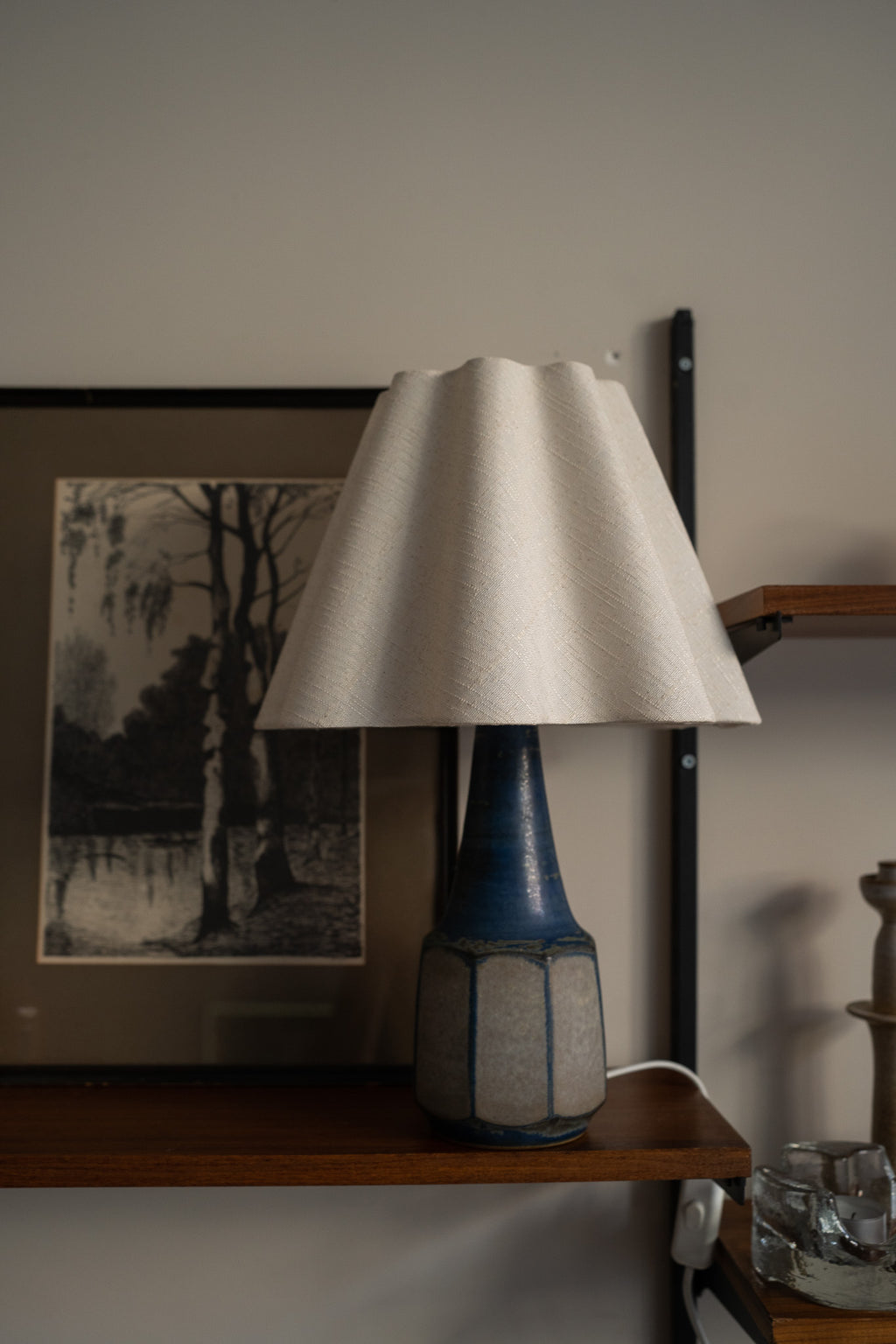 Deense keramieken tafellamp blauw