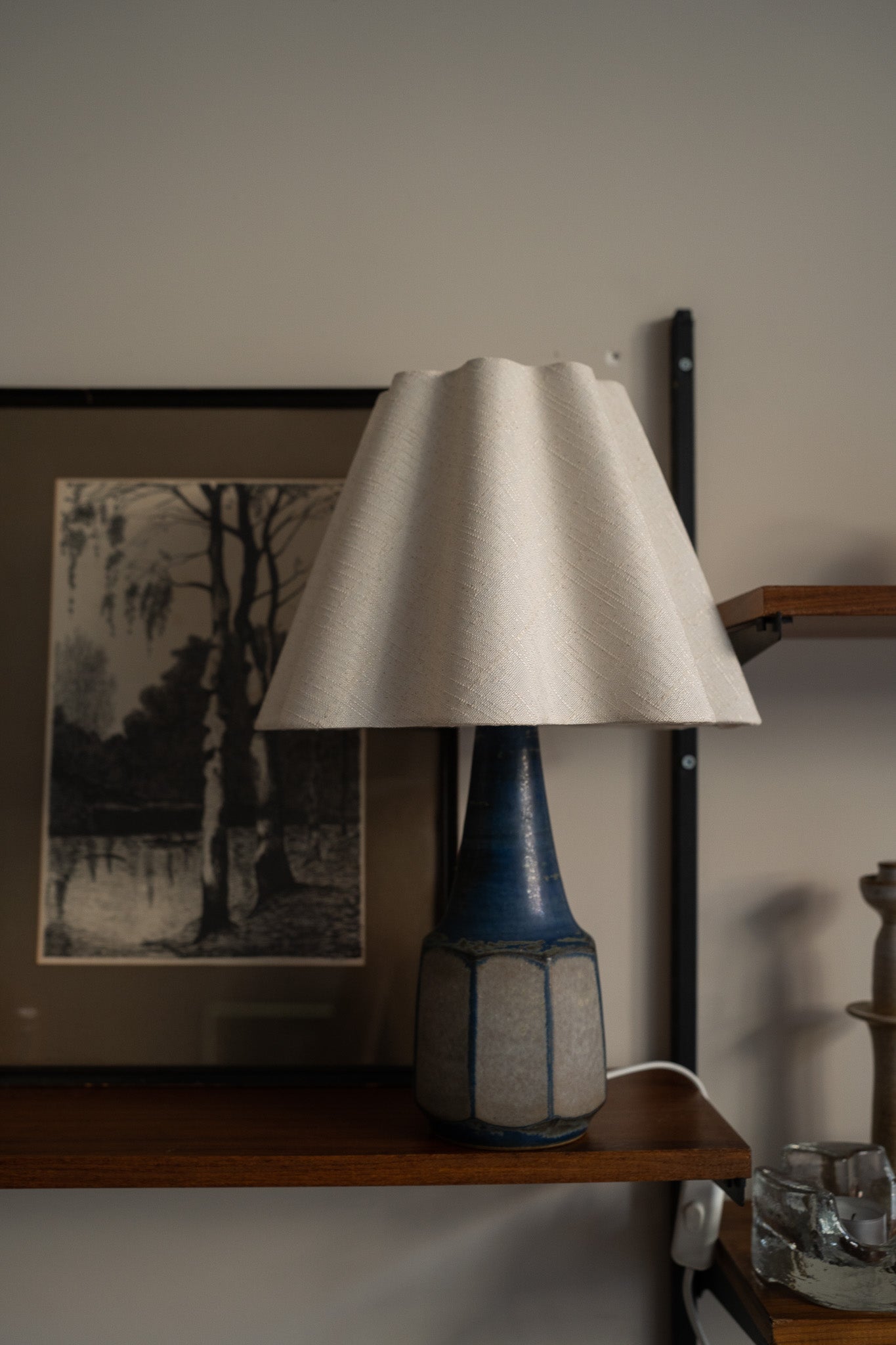 Deense keramieken tafellamp blauw