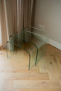 Set van 2 glazen tafels