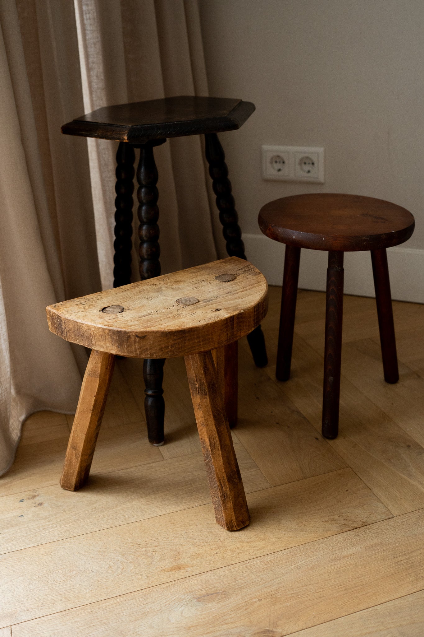 Vintage houten kruk
