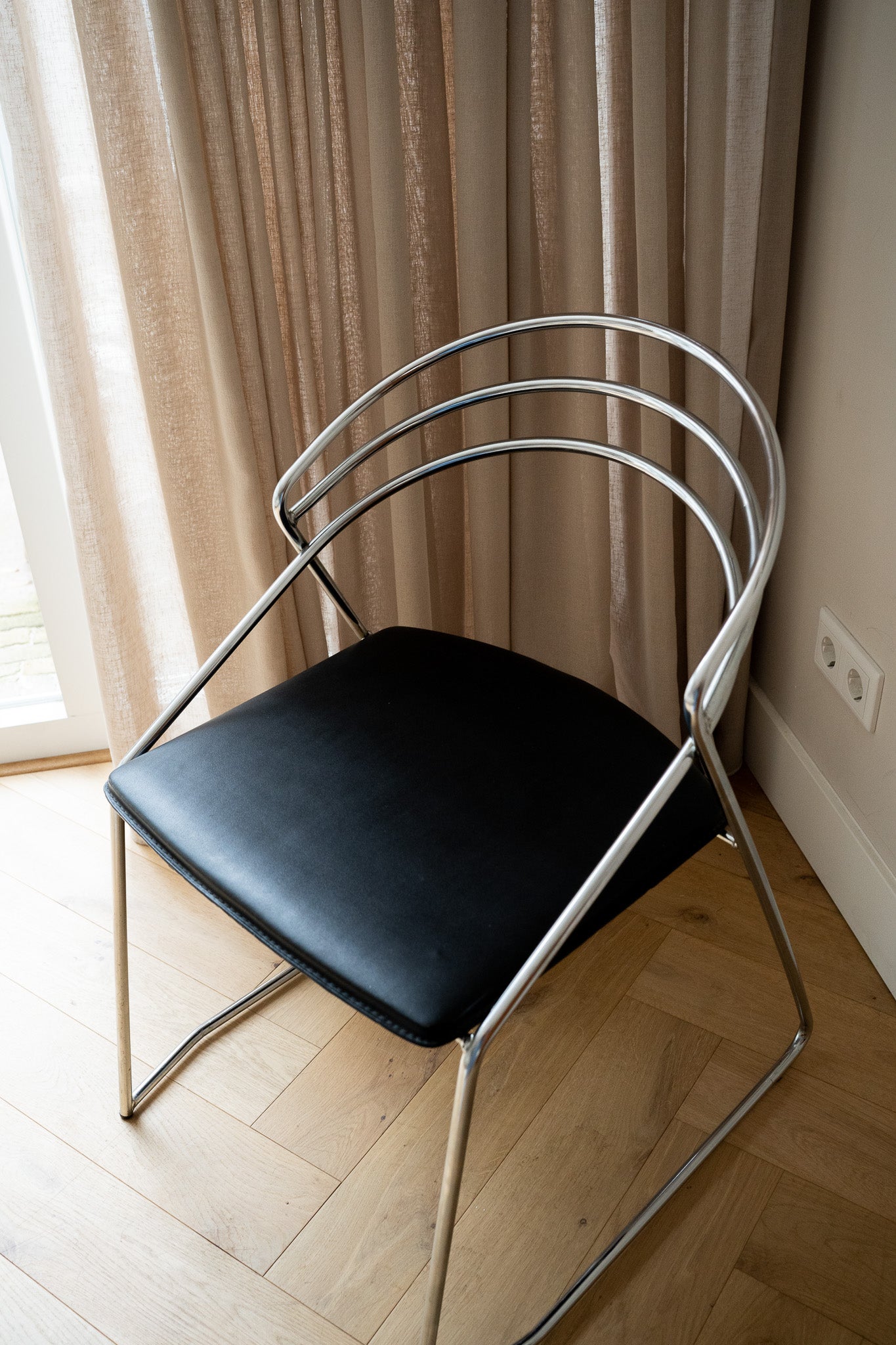 2 Vintage Design 80’s Stilistische Draadstaal Stoelen Chroom&nbsp;