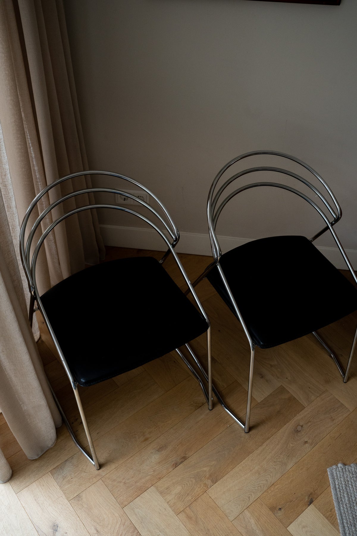 2 Vintage Design 80’s Stilistische Draadstaal Stoelen Chroom&nbsp;