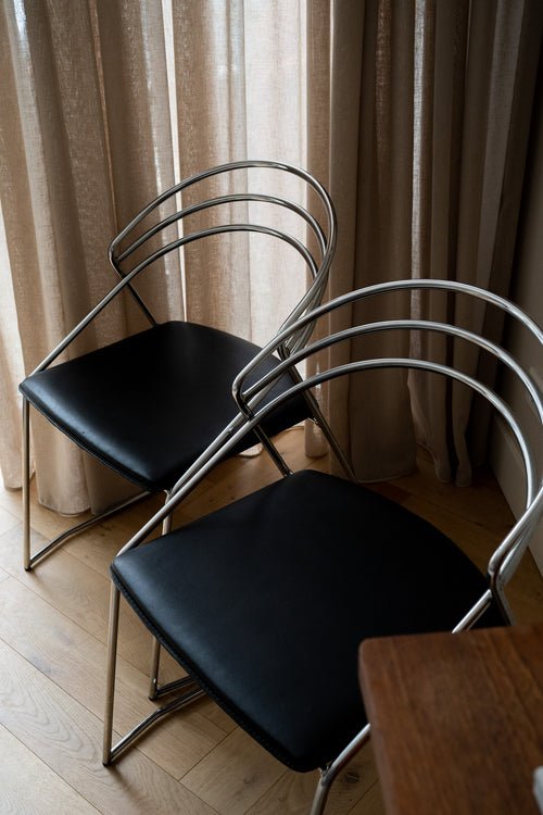 2 Vintage Design 80’s Stilistische Draadstaal Stoelen Chroom&nbsp;