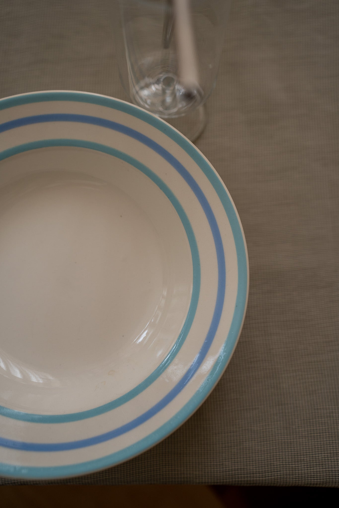 Set van 4 diepe borden blauwe rand