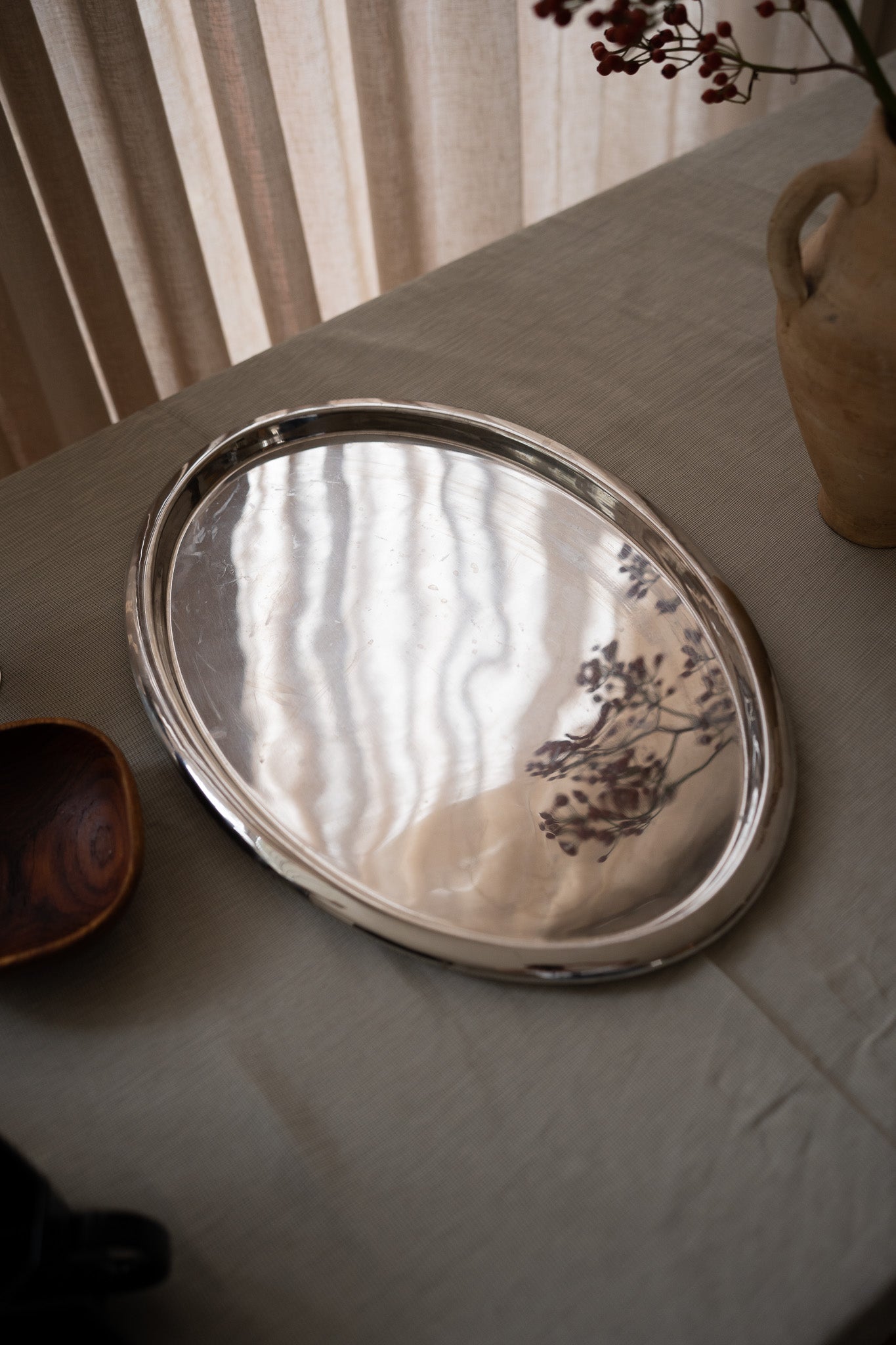 Grote rvs serveerschaal