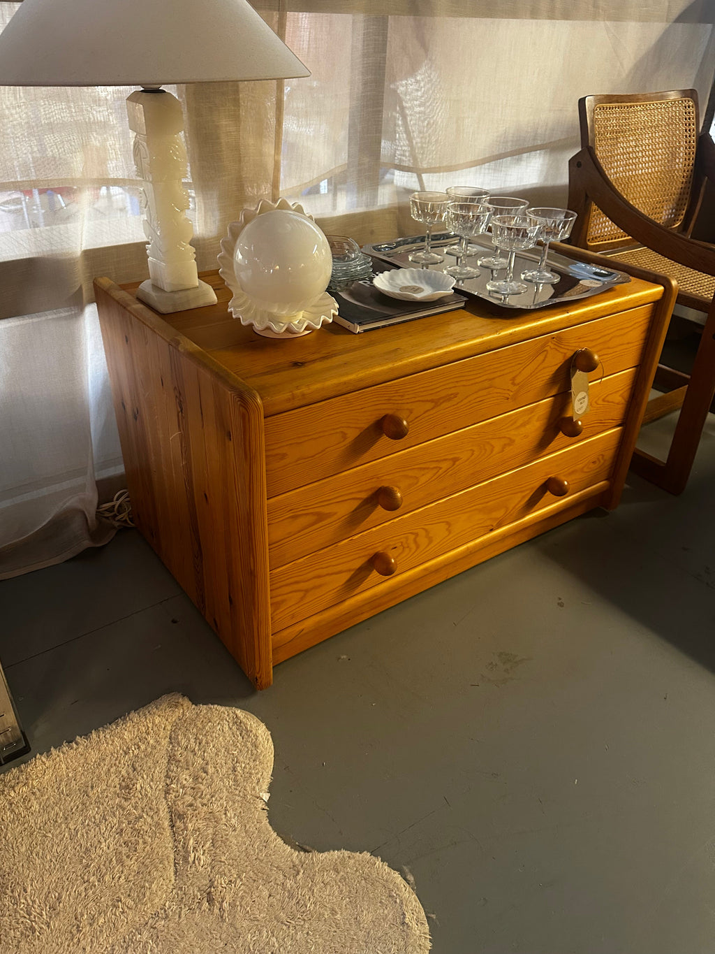 Vintage grenen ladekast