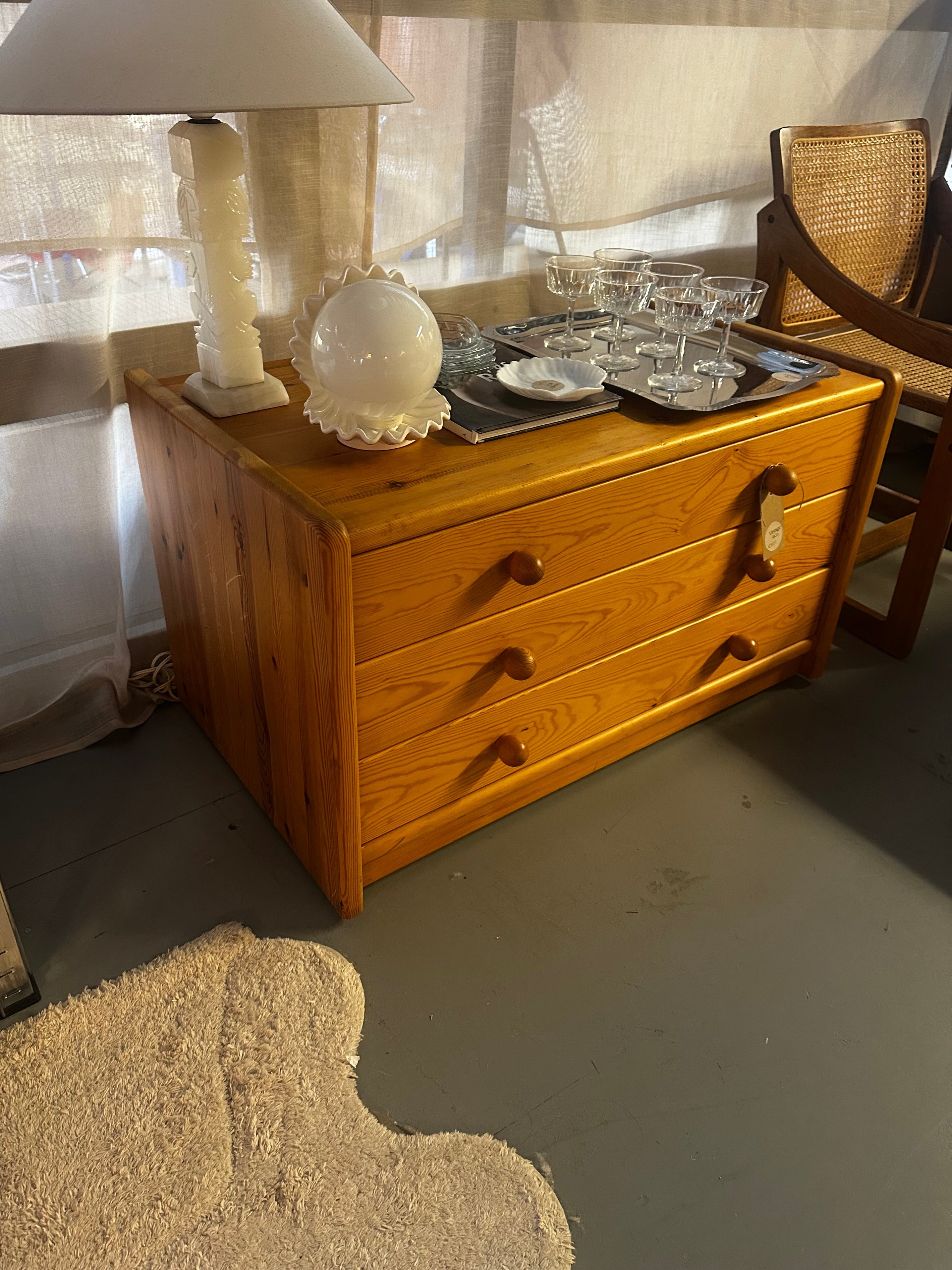 Vintage grenen ladekast