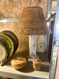Marmeren lamp & rotan kap