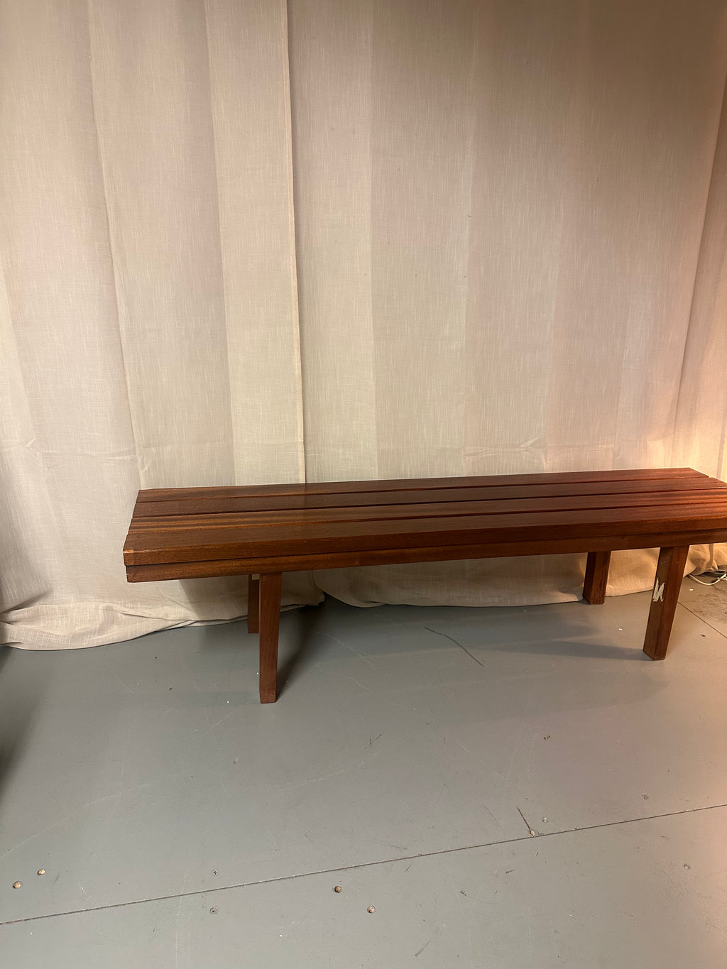 Vintage houten lattenbank