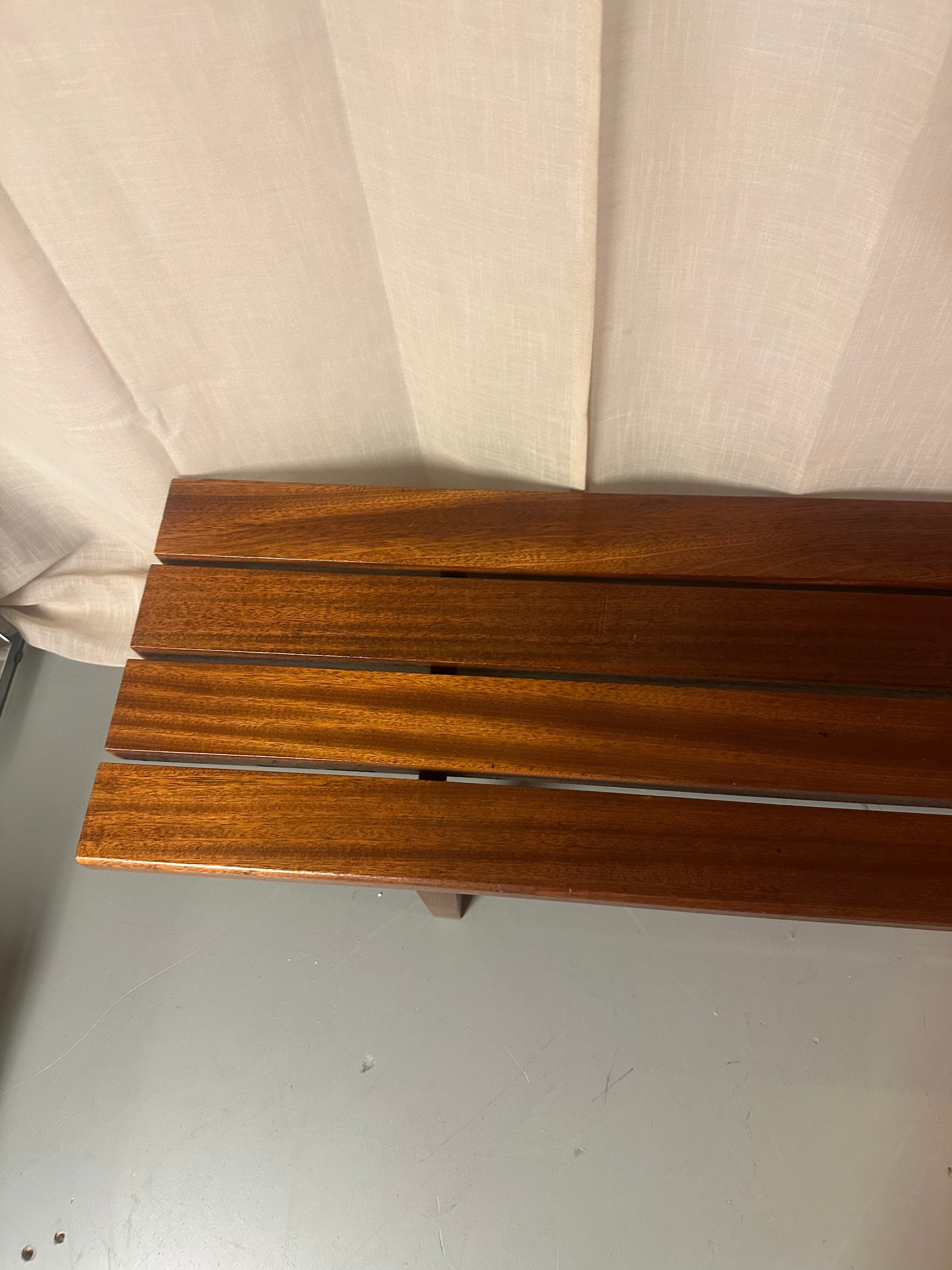 Vintage houten lattenbank