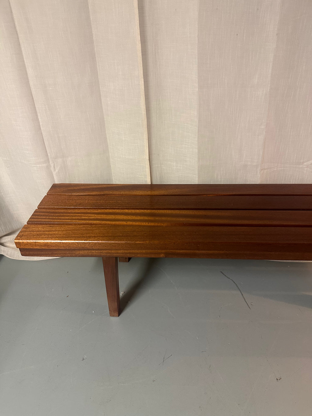 Vintage houten lattenbank