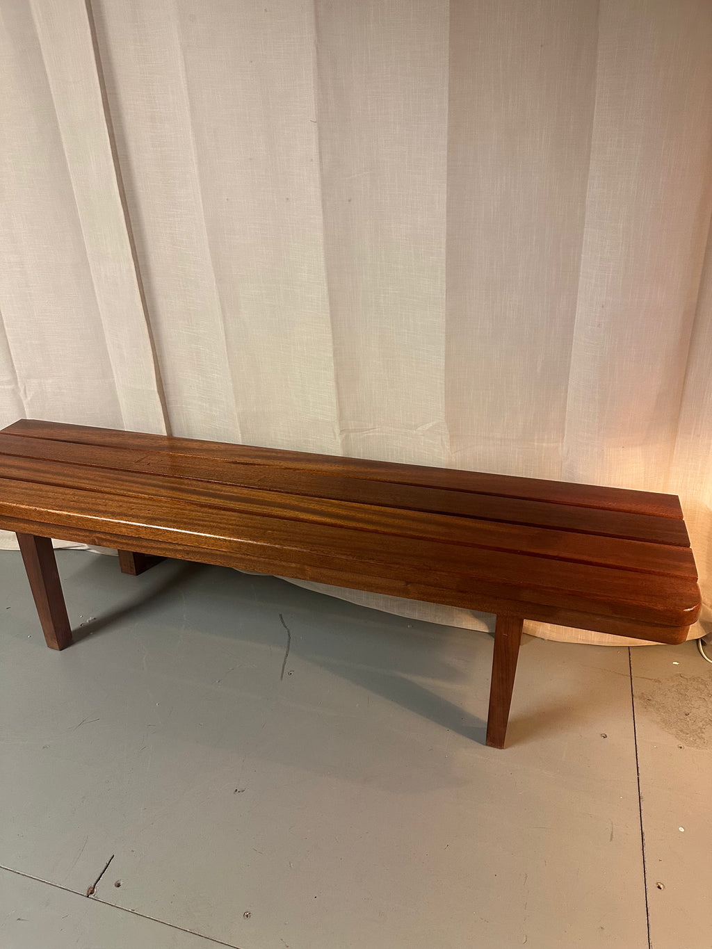 Vintage houten lattenbank