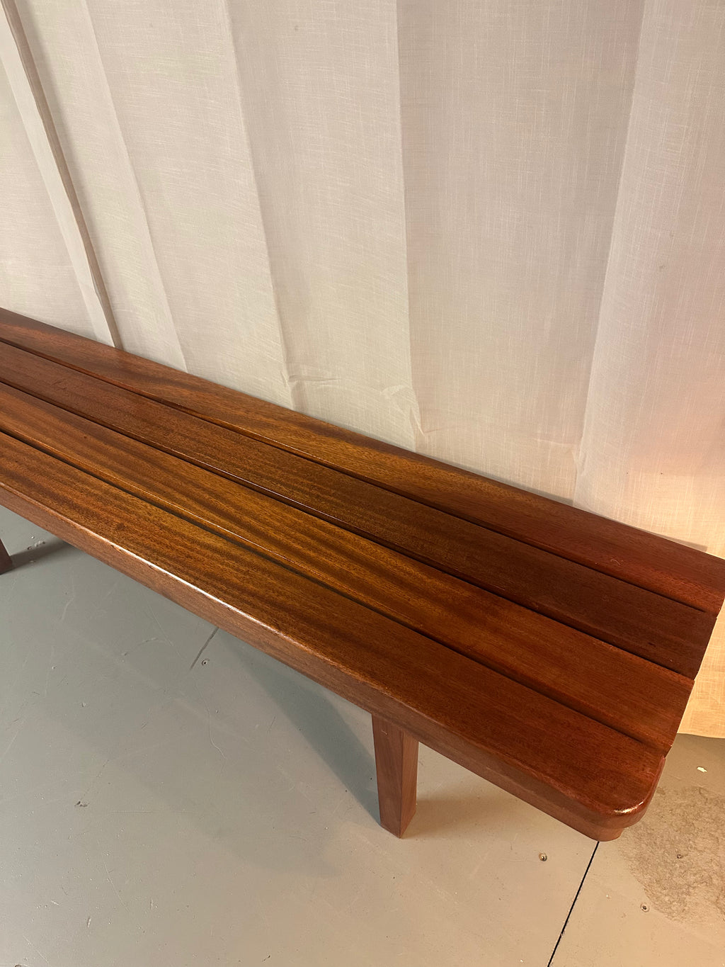 Vintage houten lattenbank