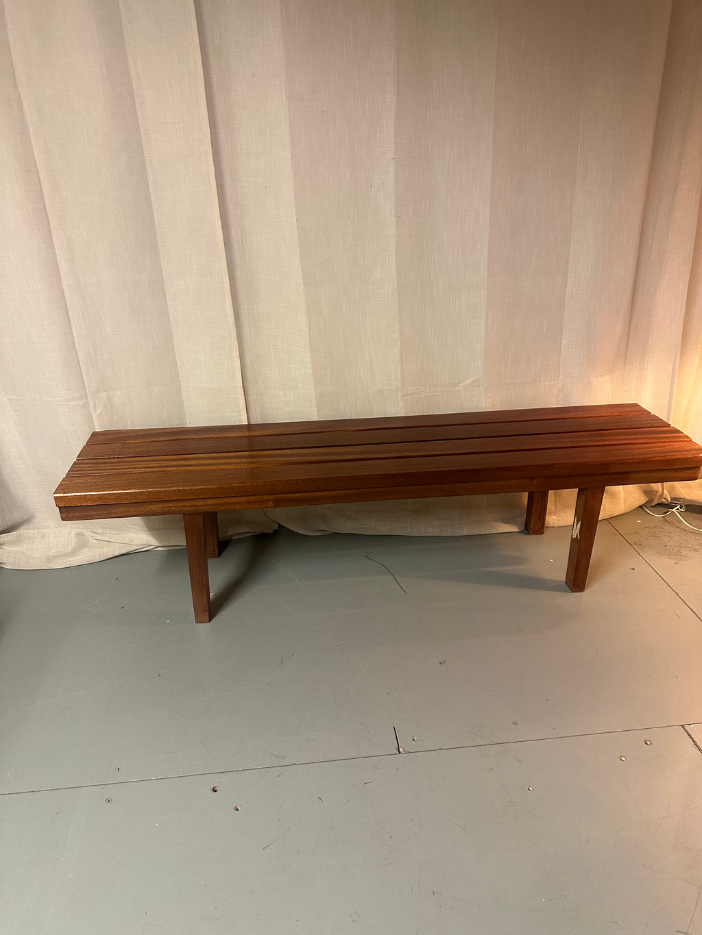 Vintage houten lattenbank