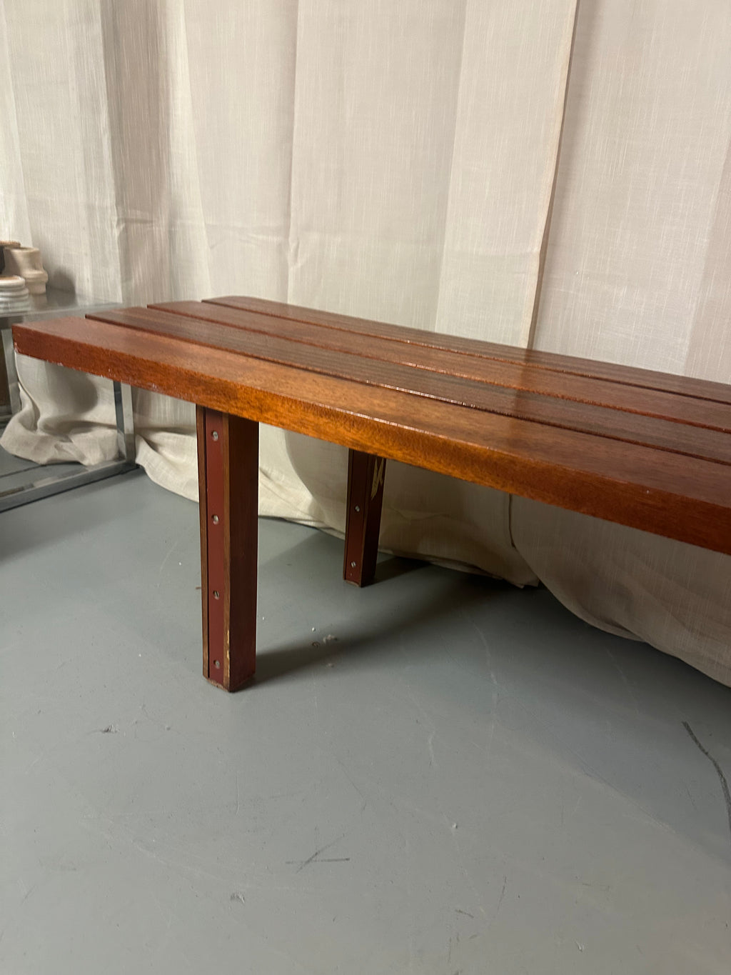 Vintage houten lattenbank